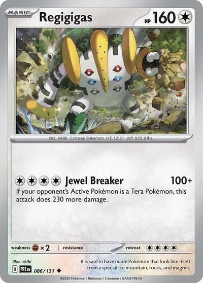 2025 Pokemon: SV: Prismatic Evolutions (PRE) - Regigigas (#086/131, Uncommon)