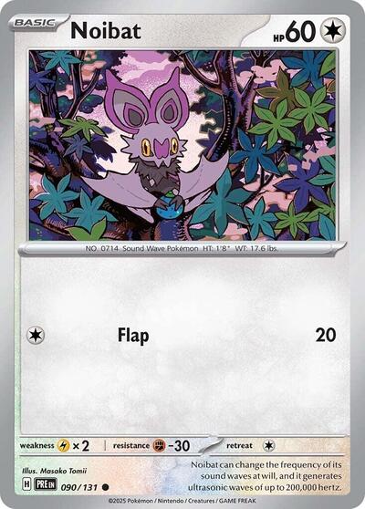 2025 Pokemon: SV: Prismatic Evolutions (PRE) - Noibat (#090/131, Common) (, Near Mint)