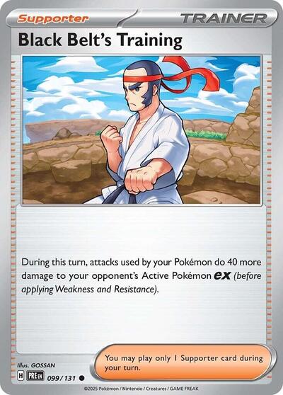 2025 Pokemon: SV: Prismatic Evolutions (PRE) - Black Belts Training 099 131 (#099/131, Common) (, Near Mint)