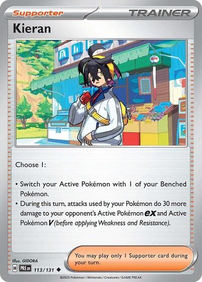 2025 Pokemon: SV: Prismatic Evolutions (PRE) - Kieran 113 131 (#113/131, Uncommon)