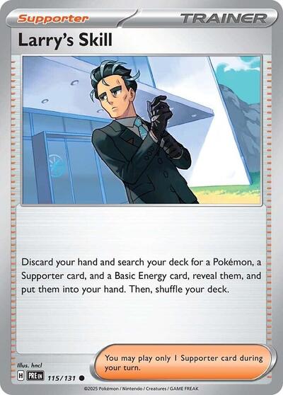 2025 Pokemon: SV: Prismatic Evolutions (PRE) - Larrys Skill 115 131 (#115/131, Common) (, Near Mint)