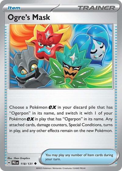 2025 Pokemon: SV: Prismatic Evolutions (PRE) - Ogres Mask (#118/131, Uncommon)