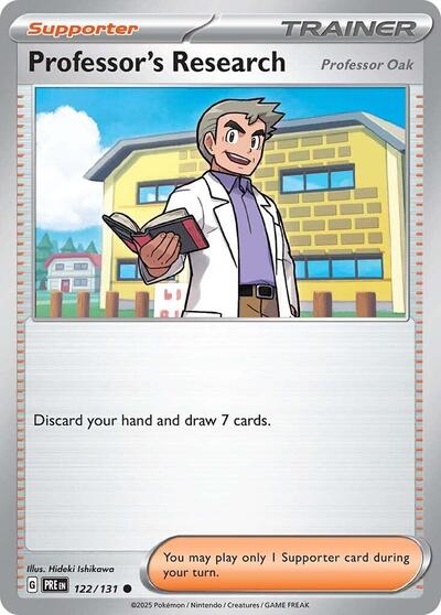 2025 Pokemon: SV: Prismatic Evolutions (PRE) - Professors Research Professor Oak (#122/131, Common) (, Near Mint)