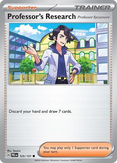 2025 Pokemon: SV: Prismatic Evolutions (PRE) - Professors Research Professor Sycamore (#125/131, Common) (, Near Mint)