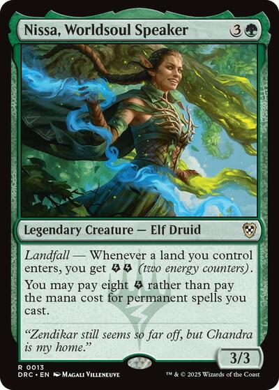 2025 Magic: The Gathering: Commander: Aetherdrift (DRC) - Nissa Worldsoul Speaker (#13, Rare) (, Near Mint)