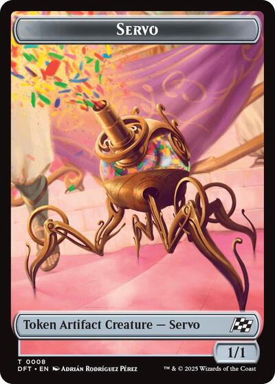 2025 Magic: The Gathering: Aetherdrift (DFT) - Servo Thopter 0009 Double Sided Token (#8 // 9, T) (, Near Mint)