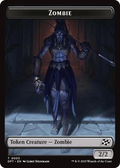 2025 Magic: The Gathering: Aetherdrift (DFT) - Zombie 0003 Pilot Double Sided Token (#3 // 1, T) (, Near Mint)