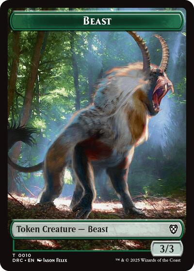 2025 Magic: The Gathering: Commander: Aetherdrift (DRC) - Beast 0010 Beast 0011 Double Sided Token (#10 // 11, T) (Foil, Near Mint)