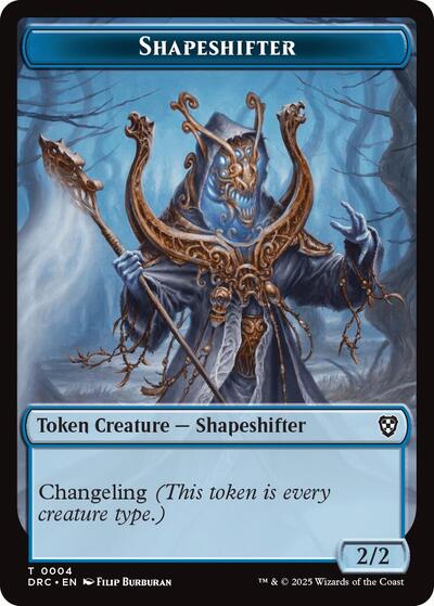 2025 Magic: The Gathering: Commander: Aetherdrift (DRC) - Shapeshifter Zombie 0003 Double Sided Token (#4 // 3, T) (, Near Mint)