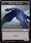 2025 Magic: The Gathering: Commander: Aetherdrift (DRC) - Timeless Dragon Zombie 0007 Double Sided Token (#6 // 7, T) (Foil, Near Mint)