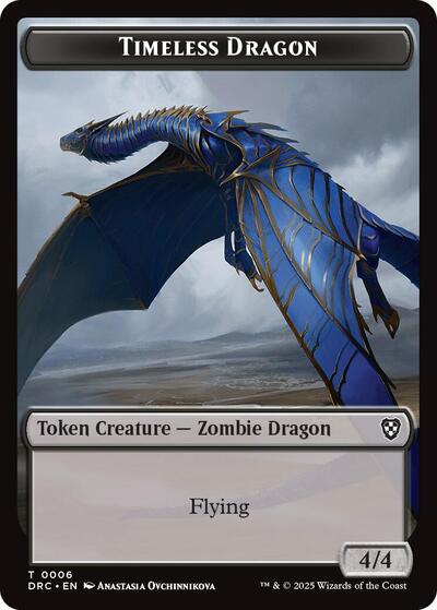 2025 Magic: The Gathering: Commander: Aetherdrift (DRC) - Timeless Dragon Zombie 0007 Double Sided Token (#6 // 7, T) (Foil, Near Mint)
