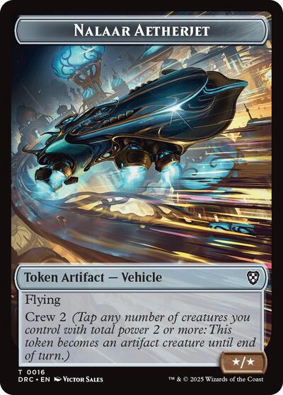 2025 Magic: The Gathering: Commander: Aetherdrift (DRC) - Nalaar Aetherjet Treasure Double Sided Token (#16 // 11, T) (, Near Mint)