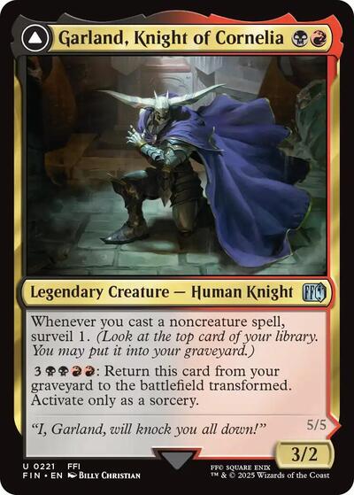 2025 Magic: The Gathering: FINAL FANTASY (FIN) - Garland Knight of Cornelia (#221, Uncommon) (, Near Mint)