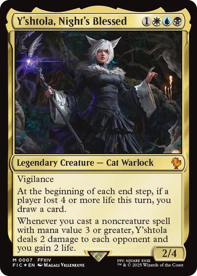 2025 Magic: The Gathering: Commander: FINAL FANTASY (FIC) - Yshtola Nights Blessed (#7, Mythic Rare) (Foil, Near Mint)