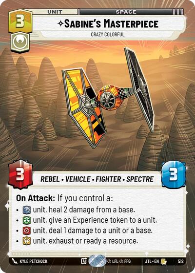 2025 Star Wars: Unlimited: Jump to Lightspeed (JTL) - Sabines Masterpiece Crazy Colorful Hyperspace (#512, Rare) (, Near Mint)