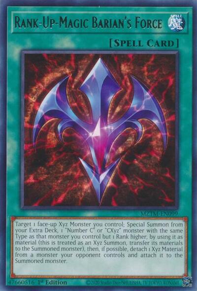 2025 YuGiOh: Maze of the Master (MZTM) - Rank Up Magic Barians Force (#MZTM-EN099, Rare) (1st Edition, Lightly Played)