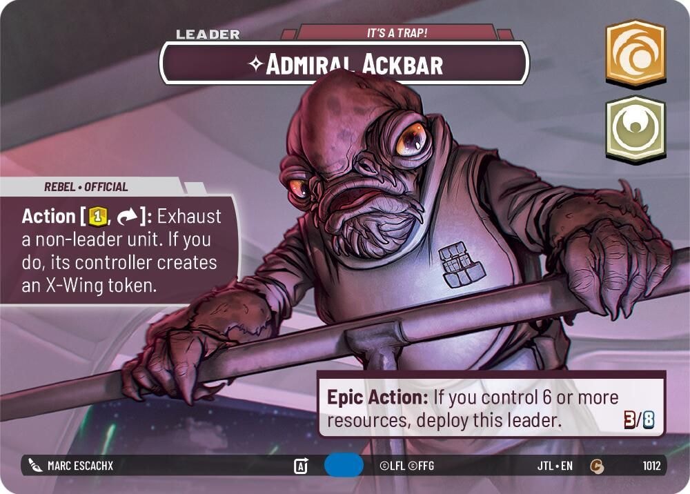 2025 Star Wars: Unlimited: Jump to Lightspeed (JTL) - Admiral Ackbar - It's A Trap! (Showcase) (#1012, Common) (Foil, Near Mint)