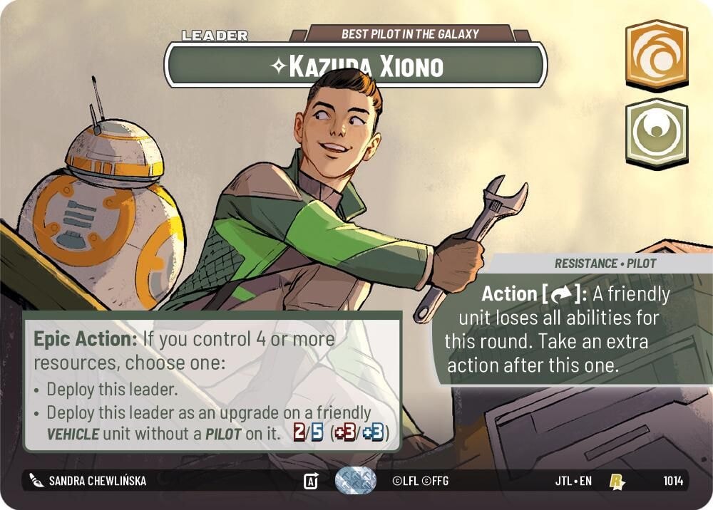 2025 Star Wars: Unlimited: Jump to Lightspeed (JTL) - Kazuda Xiono - Best Pilot in the Galaxy (Showcase) (#1014, Rare) (Foil, Near Mint)