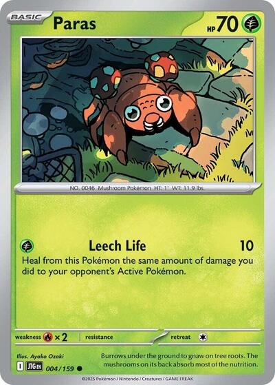 2025 Pokemon: SV09: Journey Together (JTG) - Paras (#004/159, Common) (, Near Mint)