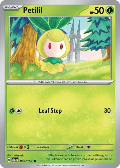 2025 Pokemon: SV09: Journey Together (JTG) - Petilil (#006/159, Common) (, Near Mint)