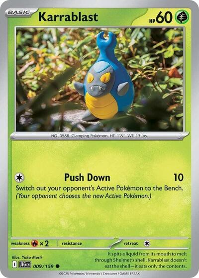 2025 Pokemon: SV09: Journey Together (JTG) - Karrablast (#009/159, Common) (, Near Mint)