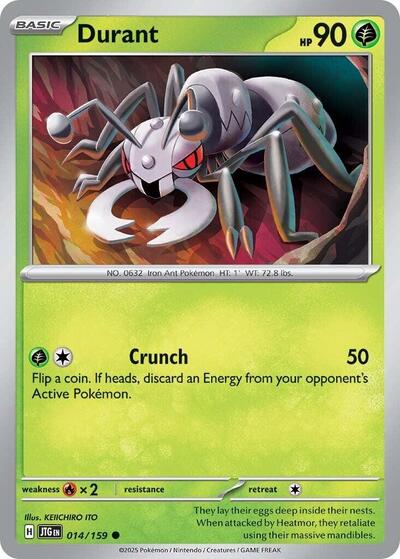 2025 Pokemon: SV09: Journey Together (JTG) - Durant (#014/159, Common)