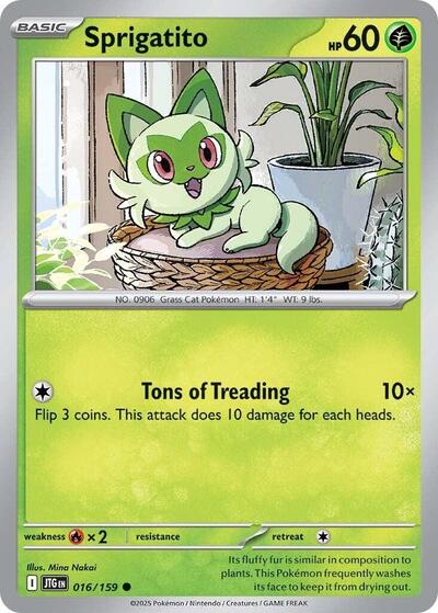 2025 Pokemon: SV09: Journey Together (JTG) - Sprigatito (#016/159, Common) (, Lightly Played)