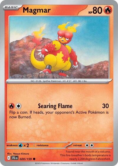 2025 Pokemon: SV09: Journey Together (JTG) - Magmar (#020/159, Common) (, Near Mint)
