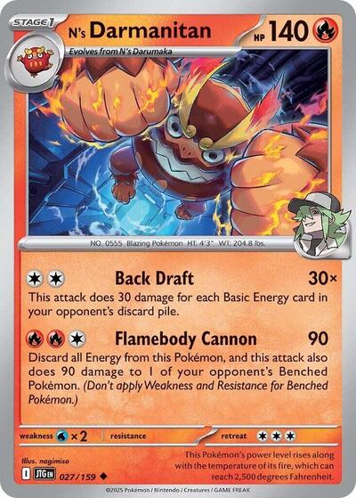 2025 Pokemon: SV09: Journey Together (JTG) - Ns Darmanitan 027 159 (#027/159, Uncommon) (, Lightly Played)