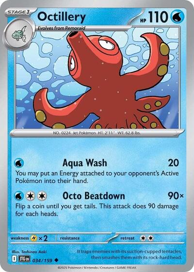 2025 Pokemon: SV09: Journey Together (JTG) - Octillery (#034/159, Uncommon)