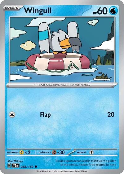 2025 Pokemon: SV09: Journey Together (JTG) - Wingull (#038/159, Common) (, Near Mint)