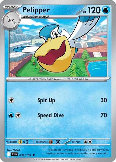 2025 Pokemon: SV09: Journey Together (JTG) - Pelipper (#039/159, Uncommon) (, Near Mint)