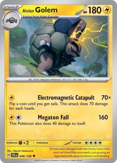 2025 Pokemon: SV09: Journey Together (JTG) - Alolan Golem (#046/159, Uncommon)
