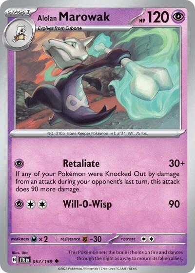 2025 Pokemon: SV09: Journey Together (JTG) - Alolan Marowak (#057/159, Uncommon) (, Near Mint)