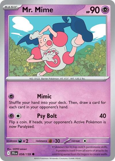 2025 Pokemon: SV09: Journey Together (JTG) - Mr Mime (#058/159, Common)