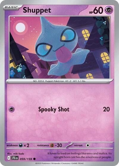 2025 Pokemon: SV09: Journey Together (JTG) - Shuppet (#059/159, Common) (, Near Mint)
