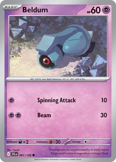 2025 Pokemon: SV09: Journey Together (JTG) - Beldum (#061/159, Common) (, Near Mint)