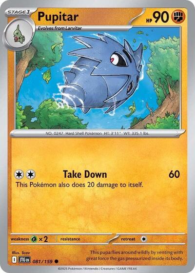 2025 Pokemon: SV09: Journey Together (JTG) - Pupitar (#081/159, Common) (, Lightly Played)