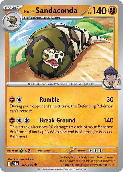 2025 Pokemon: SV09: Journey Together (JTG) - Hops Sandaconda (#087/159, Uncommon) (, Near Mint)