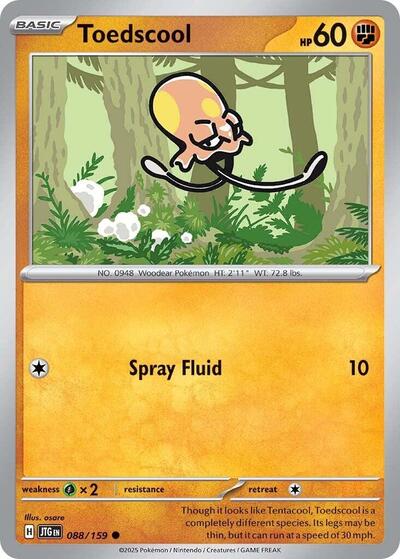2025 Pokemon: SV09: Journey Together (JTG) - Toedscool (#088/159, Common) (, Lightly Played)