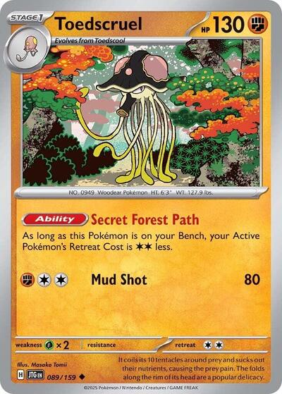 2025 Pokemon: SV09: Journey Together (JTG) - Toedscruel (#089/159, Uncommon) (, Lightly Played)