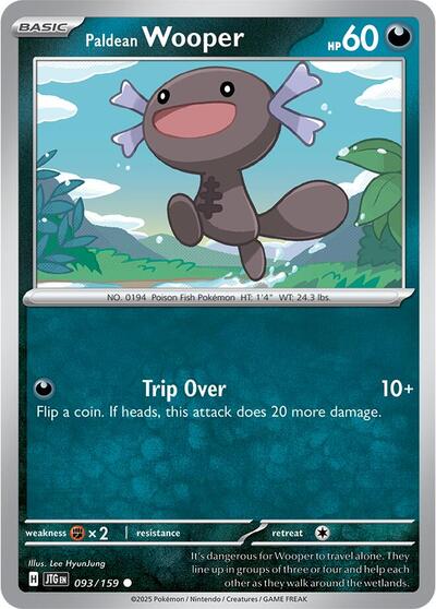 2025 Pokemon: SV09: Journey Together (JTG) - Paldean Wooper (#093/159, Common) (, Near Mint)