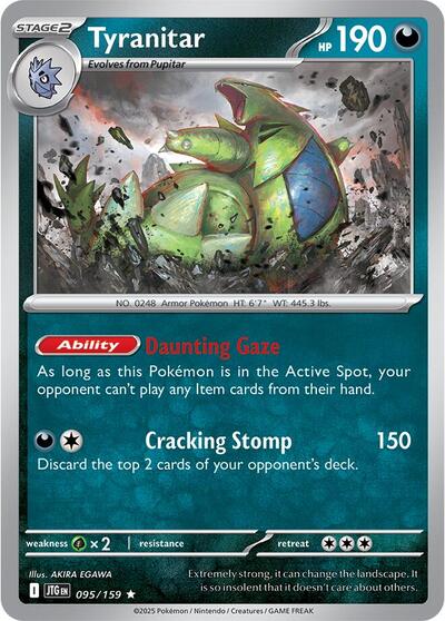 2025 Pokemon: SV09: Journey Together (JTG) - Tyranitar (#095/159, Rare) (Holofoil, Near Mint)