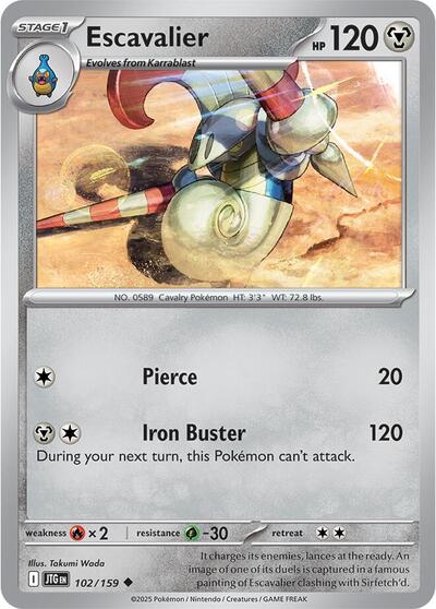 2025 Pokemon: SV09: Journey Together (JTG) - Escavalier (#102/159, Uncommon)