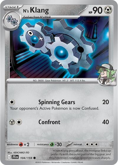 2025 Pokemon: SV09: Journey Together (JTG) - Ns Klang (#104/159, Common) (, Near Mint)
