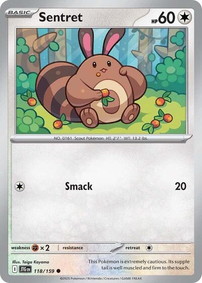 2025 Pokemon: SV09: Journey Together (JTG) - Sentret (#118/159, Common) (, Lightly Played)