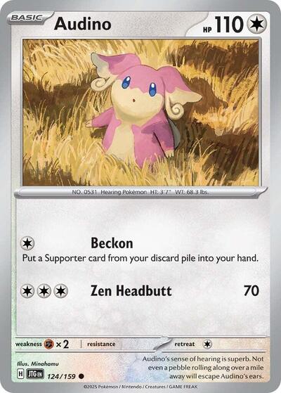 2025 Pokemon: SV09: Journey Together (JTG) - Audino (#124/159, Common) (, Lightly Played)