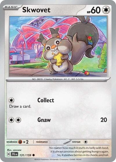 2025 Pokemon: SV09: Journey Together (JTG) - Skwovet (#131/159, Common) (, Near Mint)