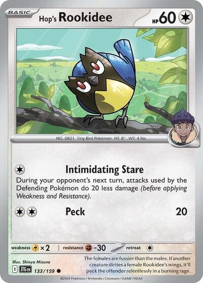 2025 Pokemon: SV09: Journey Together (JTG) - Hops Rookidee (#133/159, Common) (, Near Mint)