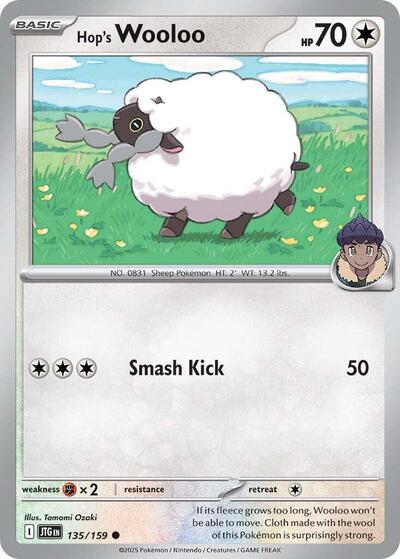 2025 Pokemon: SV09: Journey Together (JTG) - Hops Wooloo 135 159 (#135/159, Common) (, Near Mint)